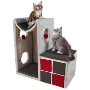 Домик когтеточка для кошек Trixie  Nevio, светло-серый/красный