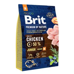 Корм для щенков Brit Premium by Nature Junior M, 3 кг, курица