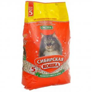 Наполнитель для кошачьего туалета Сибирская кошка Экстра, 3.1 кг, 5 л