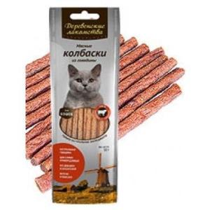 Лакомство для кошек Деревенские лакомства, 50 г, говяжьи колбаски