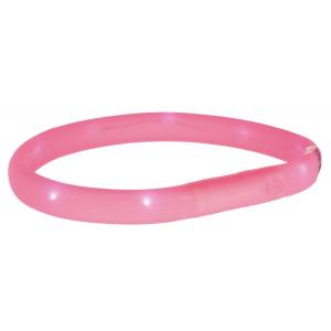 Сигнальный ошейник для собак Trixie USB Flash Light Band M, размер 50см., розовый