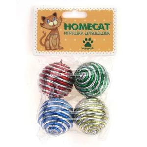 Игрушка для кошек Homecat, размер 4см., 4 шт., цвета в ассортименте