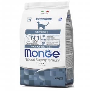 Корм для кошек Monge Monoprotein Sterilised, 400 г, форель