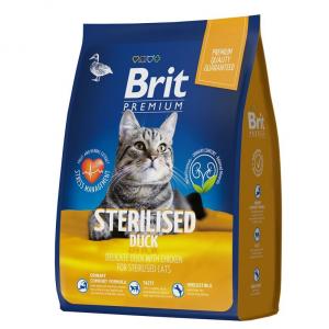 Корм для кошек Brit Premium Cat Sterilised, 800 г, курица и утка