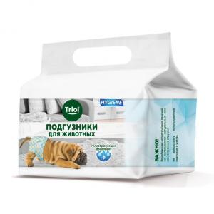 Памперсы для собак и кошек Triol HYGIENE S, 12 шт.