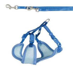 Шлейка-жилетка с поводком для щенка Trixie Puppy Soft Harness with Leash, синий