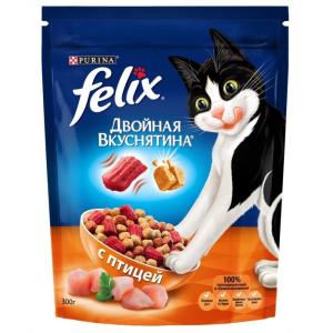 Корм для кошек Felix Двойная вкуснятина, 300 г, птица