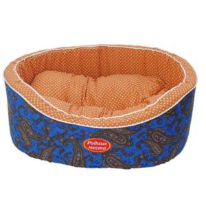 Лежак для собак Родные Места Премиум №1 Огурцы синие, размер 43х38х15см.