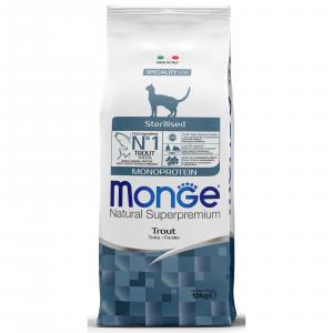 Корм для кошек Monge Monoprotein Sterilised, 10 кг, форель