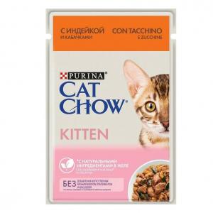 Корм для котят Purina Cat Chow Kitten, 85 г, индейка с кабачком
