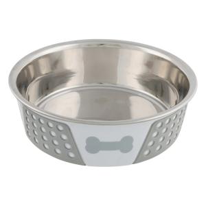 Миска для собак Trixie Stainless Steel Bowl L, размер 21см., белый / серый
