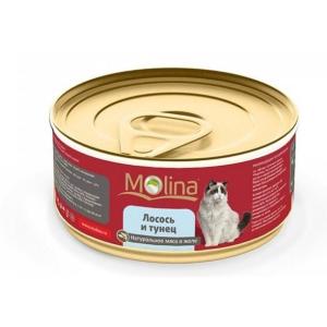 Корм для кошек Molina, 80 г, лосось с тунцом