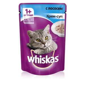 Корм для кошек Whiskas Крем-суп, 85 г, лосось