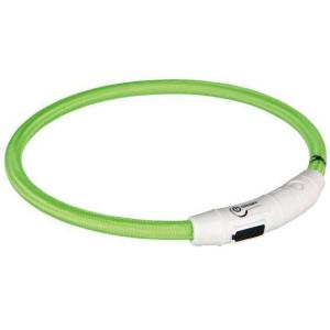 Мигающий ошейник для собак Trixie Flash Light Ring M, зеленый