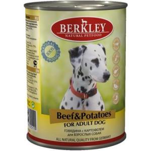 Влажный корм для собак Berkley, 400 г, говядина с картофелем
