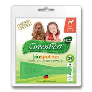 Капли от блох и клещей для собак средних пород Green Fort