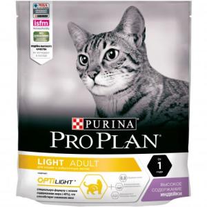 Корм для кошек Pro Plan Light, 400 г, индейка с рисом