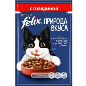 Корм для кошек Felix Природа Вкуса, 85 г, говядина