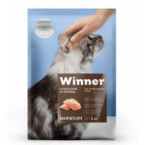 Корм для кошек Winner Мираторг, 2 кг, курица