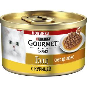 Корм для кошек Gourmet Gold Соус Де-люкс, 85 г, курица