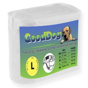Подгузники для собак GoodDog L, 12 шт.