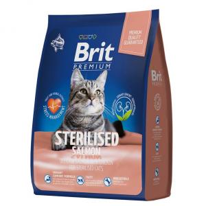 Корм для кошек Brit Premium Cat Sterilised, 800 г, курица и лосось
