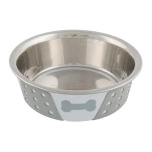 Миска для собак Trixie Stainless Steel Bowl S, размер 14см., белый / серый