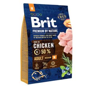 Корм для собак Brit Premium by Nature Adult M, 3 кг, курица