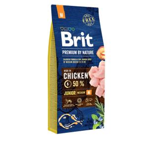 Корм для щенков Brit Premium by Nature Junior M, 18 кг, курица