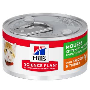 Влажный корм для котят Hill's Mousse Kitten 1st Nutrition, 85 г, курица и индейка