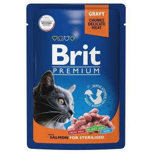 Корм для кошек Brit Premium , 85 г, лосось в соусе