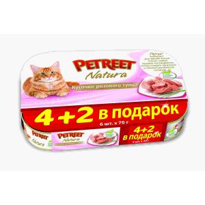 Корм для кошек Petreet Natura, 70 г, розовый тунец, 6