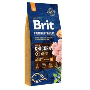 Корм для собак Brit Premium by Nature Adult M, 15 кг, курица