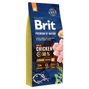 Корм для щенков Brit Premium by Nature Junior M, 15 кг, курица