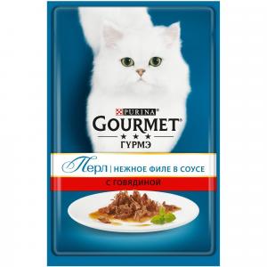Корм для кошек Gourmet Perle, 85 г, говядина