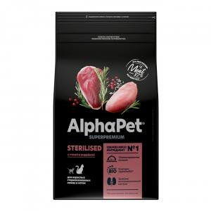 Корм для кошек Alpha Pet Superpremium Strilized, 1.5 кг