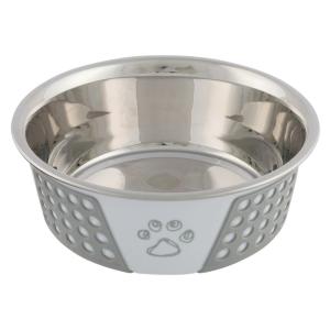 Миска для собак Trixie Stainless Steel Bowl M, размер 17см., белый / серый
