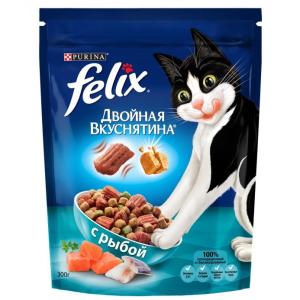 Корм для кошек Felix Двойная вкуснятина, 300 г, рыба