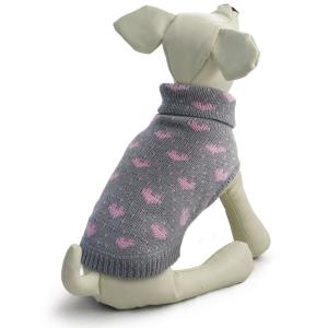 Свитер для собак Triol Сердечки XXL, размер 45см., серо-розовый