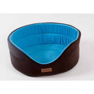 Лежанка для собак Katsu Suedine S, размер 46х42х18см., коричневый/голубой