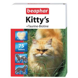 Витамины для кошек Beaphar Kitty's + Taurine-Biotine, Таурин и биотин, 75 шт.