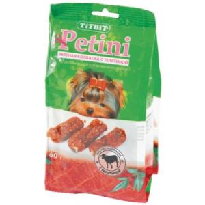 Колбаски для собак TitBit Petini, 63 г
