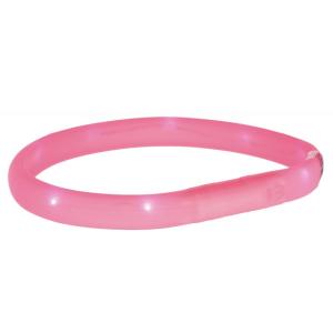 Сигнальный ошейник для собак Trixie USB Flash Light Band S, размер 35см., розовый