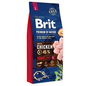 Корм для собак Brit Premium by Nature Adult L, 15 кг, курица