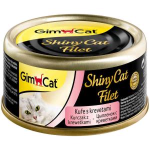 Корм для кошек GimCat ShinyCat Filet, 85 г, цыпленок с креветками