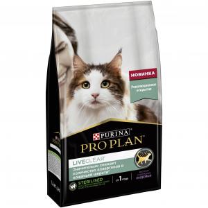 Корм для кошек Pro Plan Sterilised LiveClear, 1.4 кг, индейка