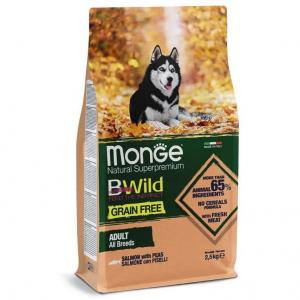 Сухой корм для собак Monge BWild, 2.8 кг, лосось и горох