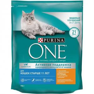 Корм для кошек Purina One Adult, 750 г, Курица и  Злаки