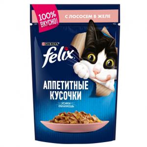 Корм для кошек Felix Аппетитные кусочки, 85 г, лосось