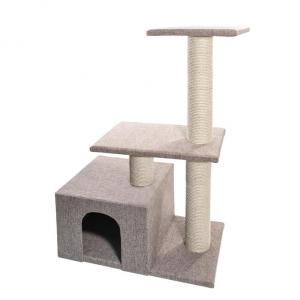 Домик - когтеточка для кошек Гамма Витязь, размер 58x36x87см., бежевый